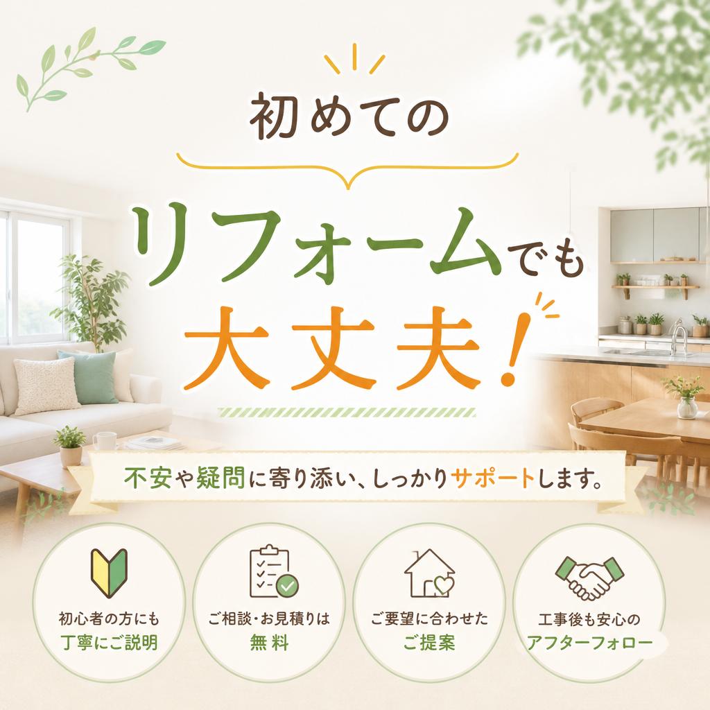 初めてのリフォームでも大丈夫！