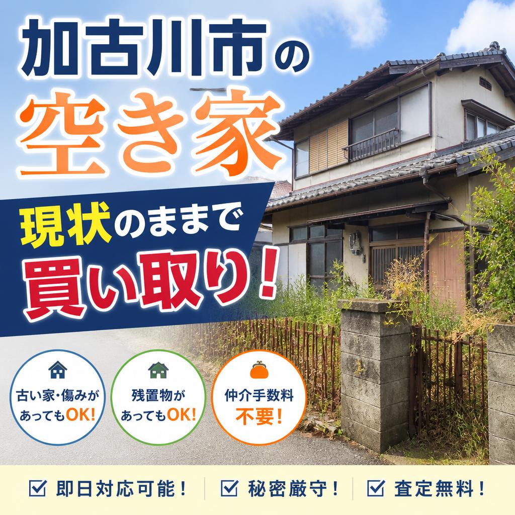 加古川市の空き家、現状のままで買い取り！
