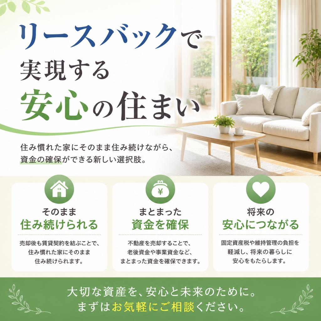 リースバックで実現する安心の住まい