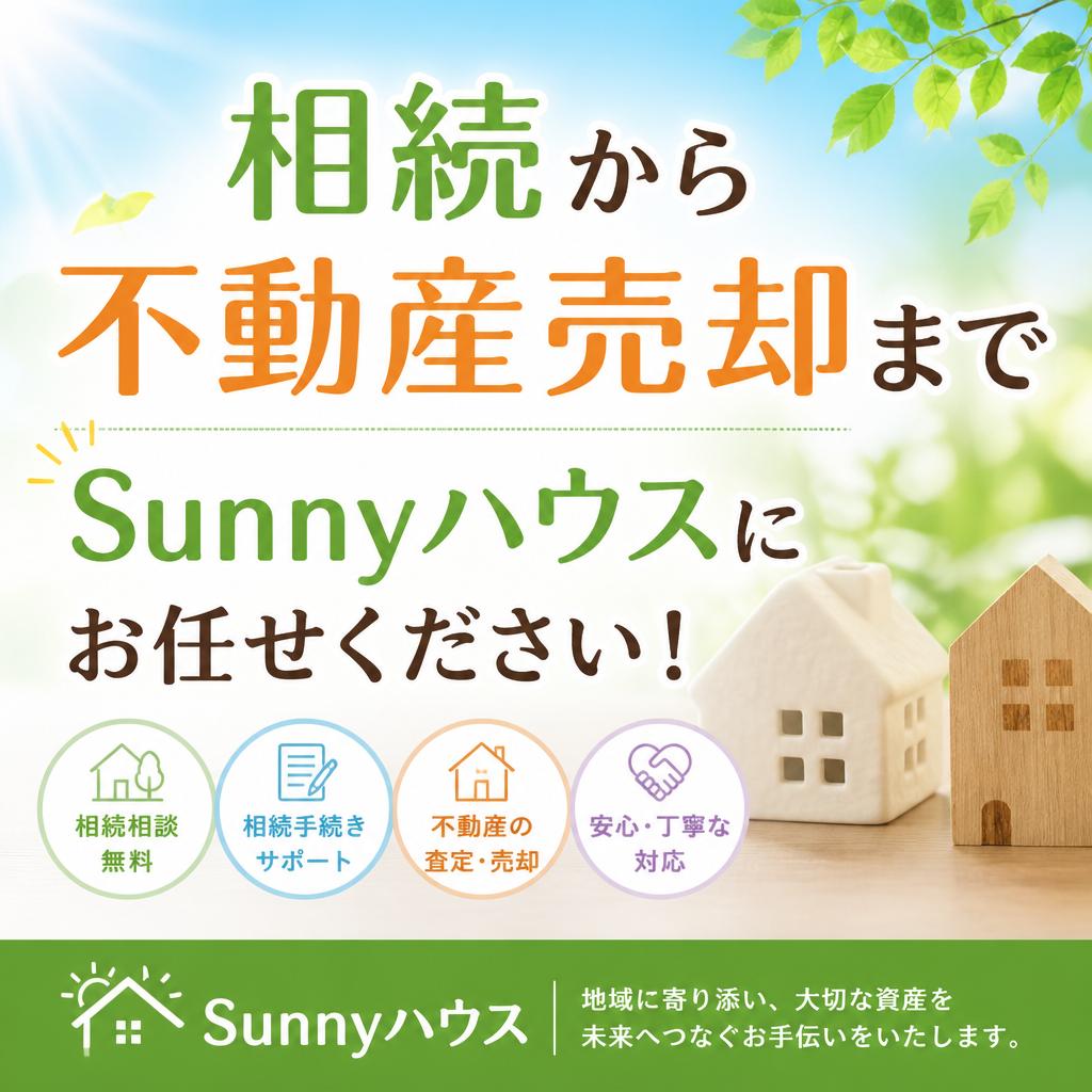 相続から不動産売却までSunnyハウスにお任せください！