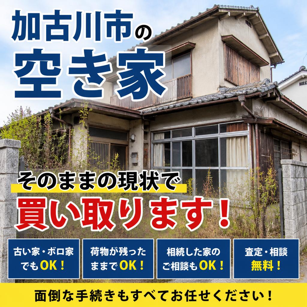 加古川市の空き家、そのままの現状で買い取ります！