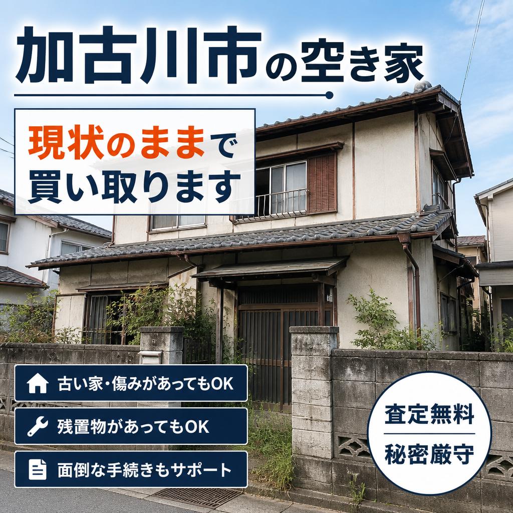 加古川市の空き家、現状のままで買い取ります