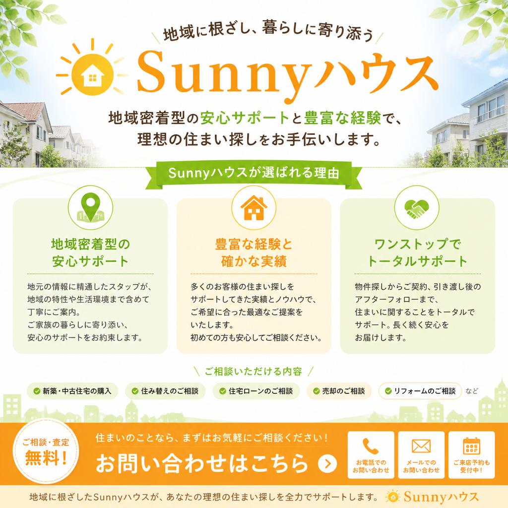 7. Sunnyハウスにお任せいただく理由