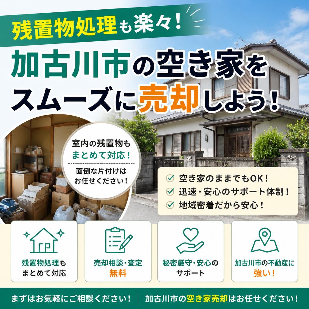 残置物処理も楽々！加古川市の空き家をスムーズに売却しよう！