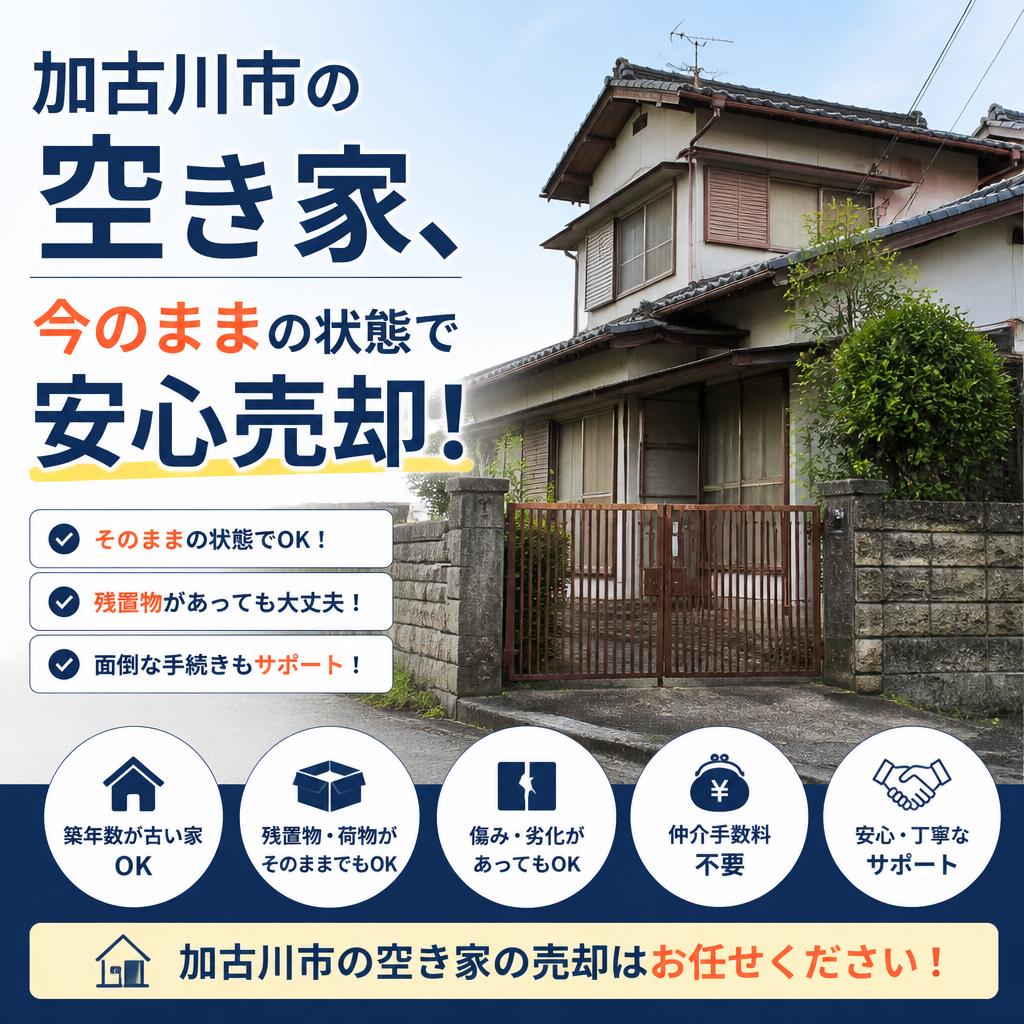 加古川市の空き家、今のままの状態で安心売却！