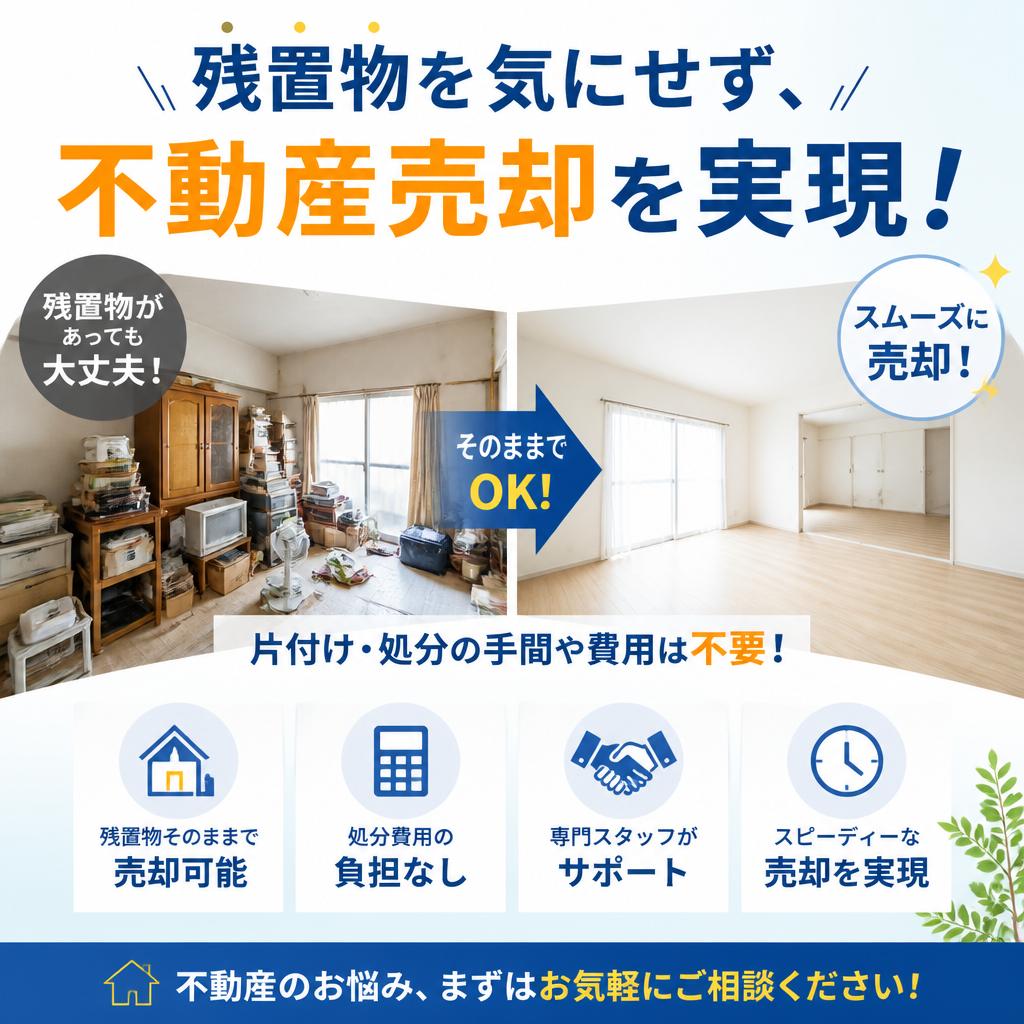 残置物を気にせず、不動産売却を実現！