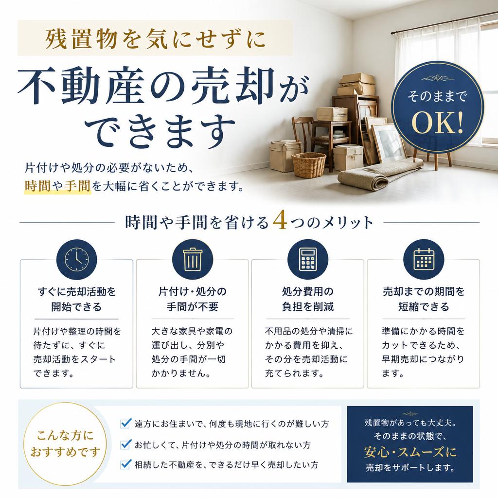 残置物を残したままの買取のメリット
